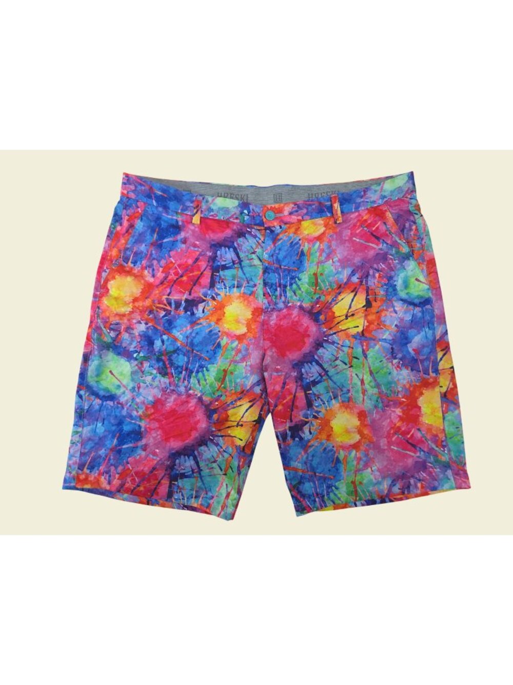 Hreski Mens Abstract Print Shorts Size 40
